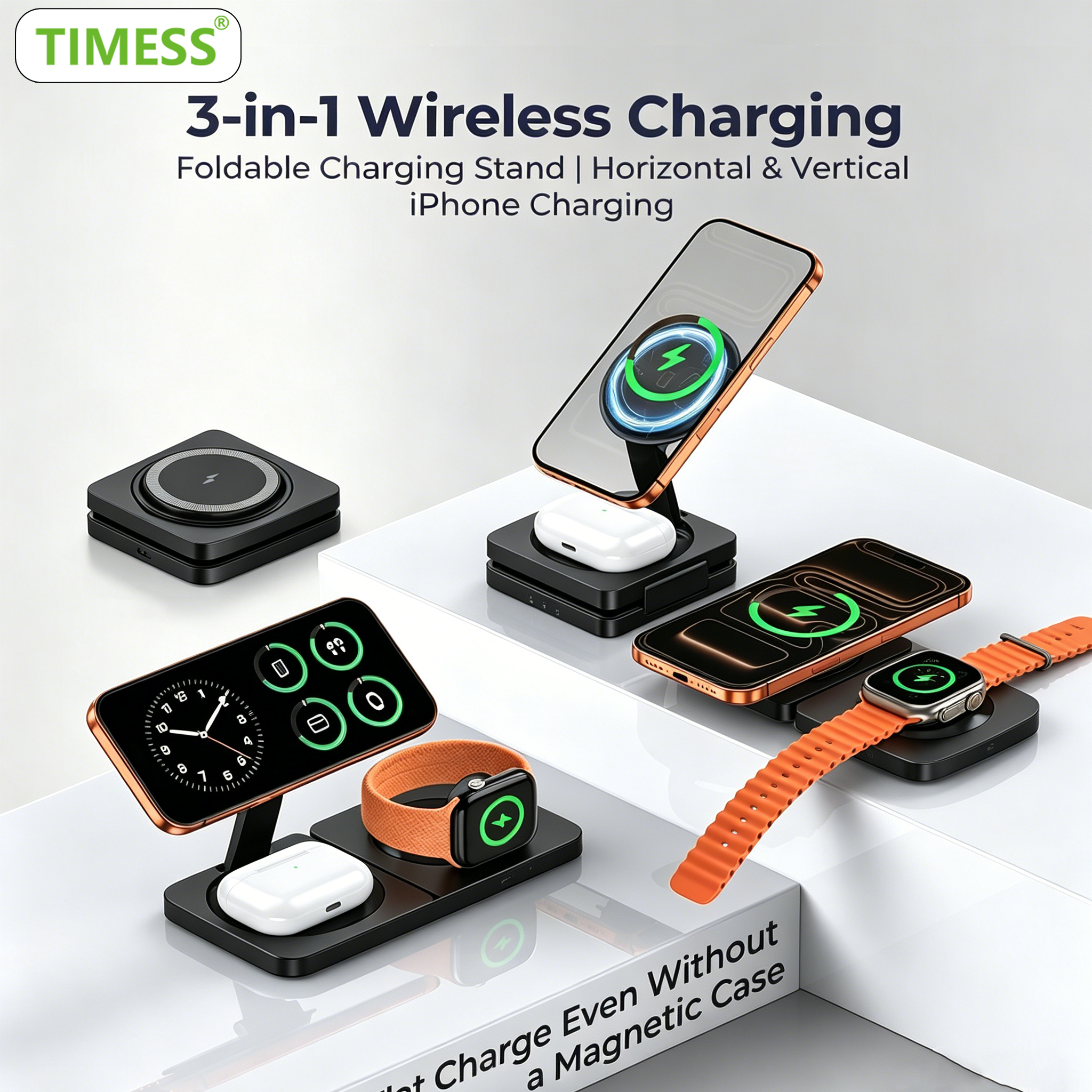 TIMESS Fast Magnetic 3 in 1 Wi - Wireless Charger 3 In 1 บทวิจารณ์และราคา