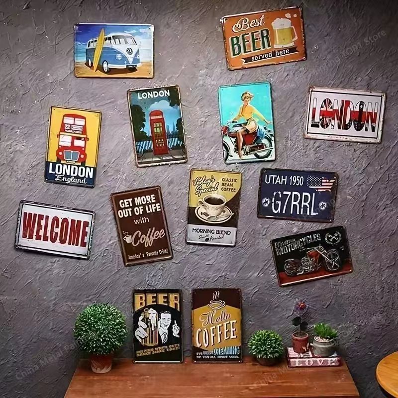 Metal Signs Vintage Metal Plat - Tech Home Accessories บทวิจารณ์และราคา