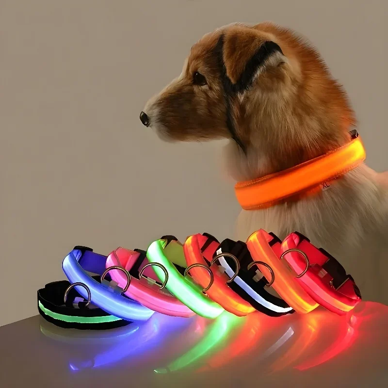 Dog Collar Nylon LED Night Saf - Tech Dog Accessories บทวิจารณ์และราคา