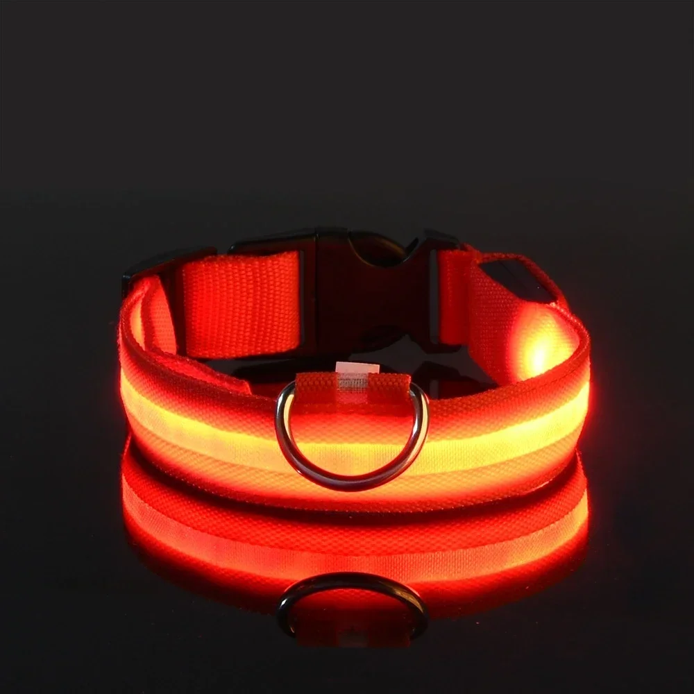 Dog Collar Nylon LED Night Saf - Tech Dog Accessories บทวิจารณ์และราคา