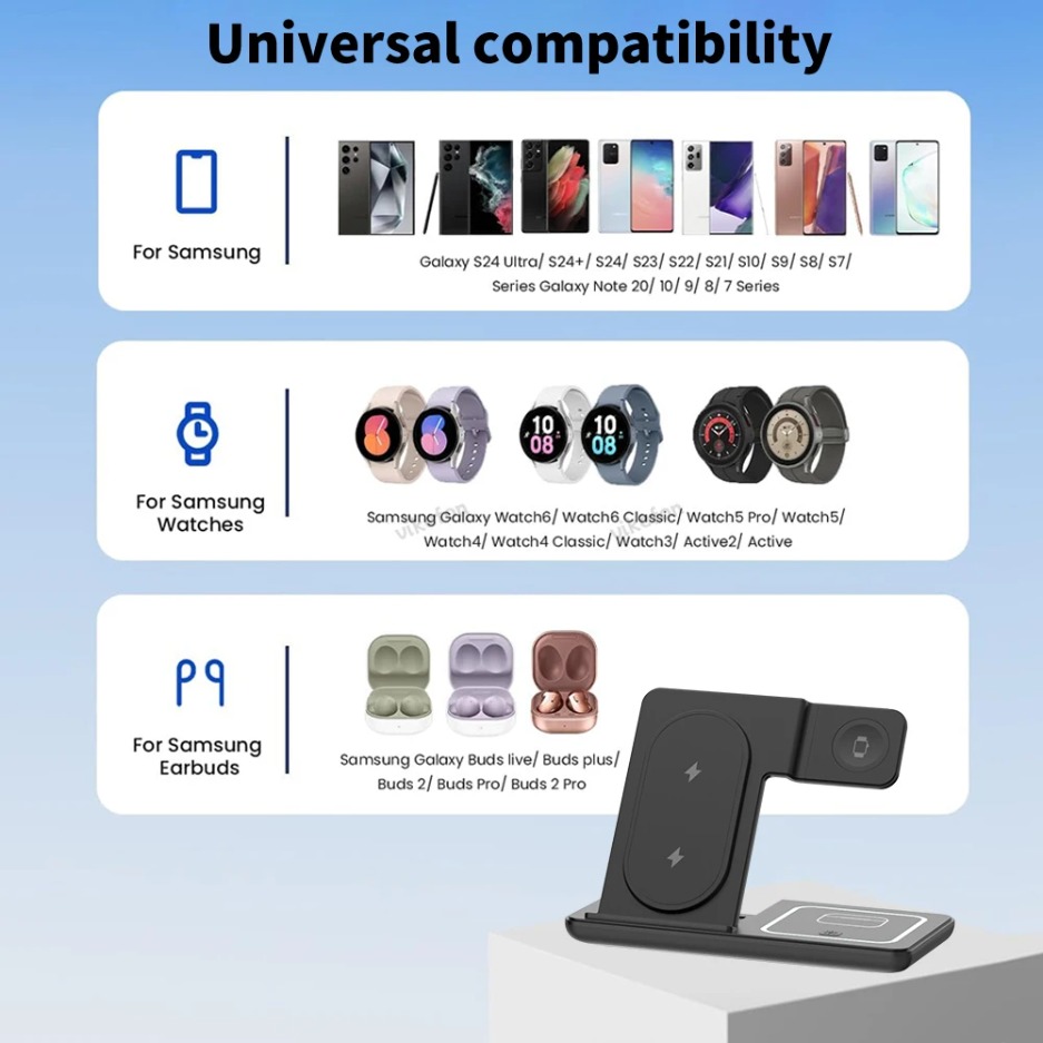 3 In 1 Foldable Wireless Charg - Wireless Charger 3 In 1 บทวิจารณ์และราคา