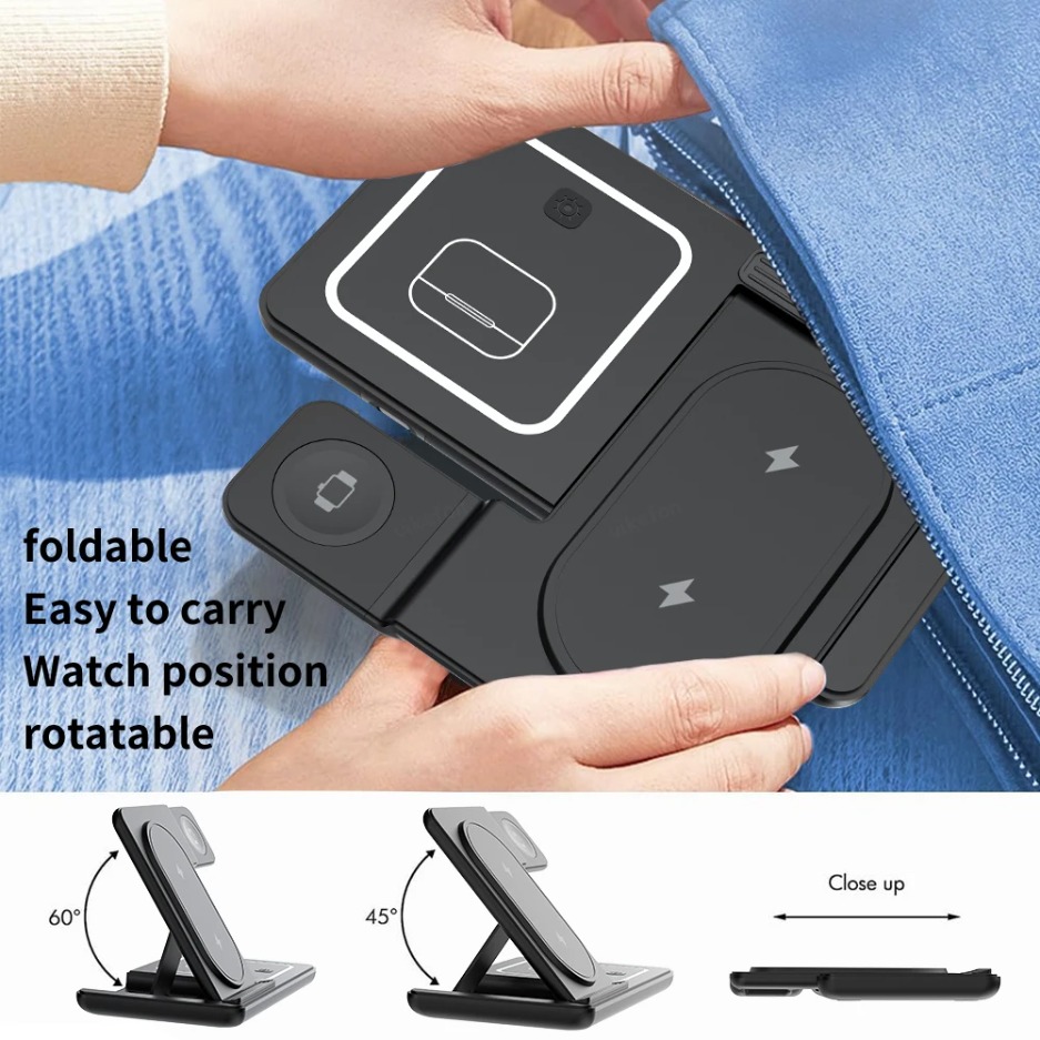3 In 1 Foldable Wireless Charg - Wireless Charger 3 In 1 บทวิจารณ์และราคา