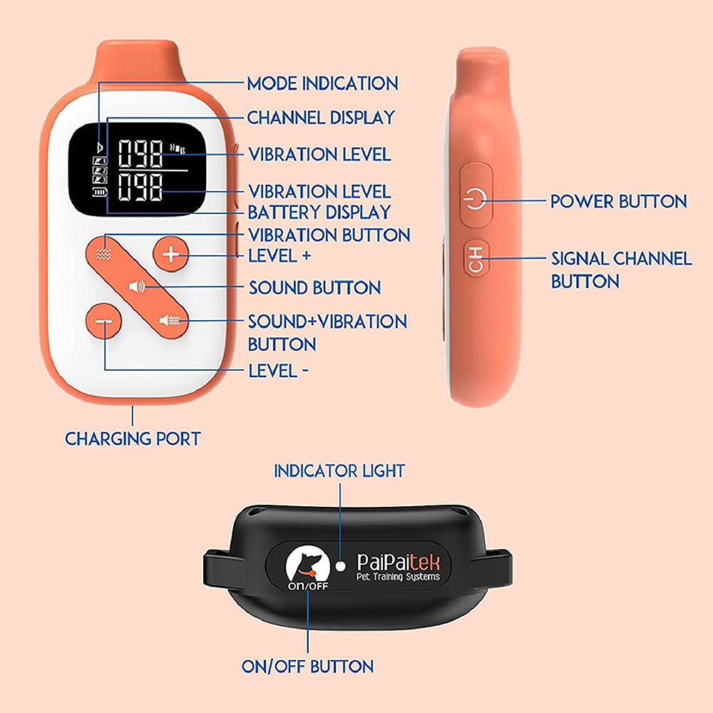 PaiPaitek 3300ft Dog Vibrating - Tech Dog Accessories บทวิจารณ์และราคา