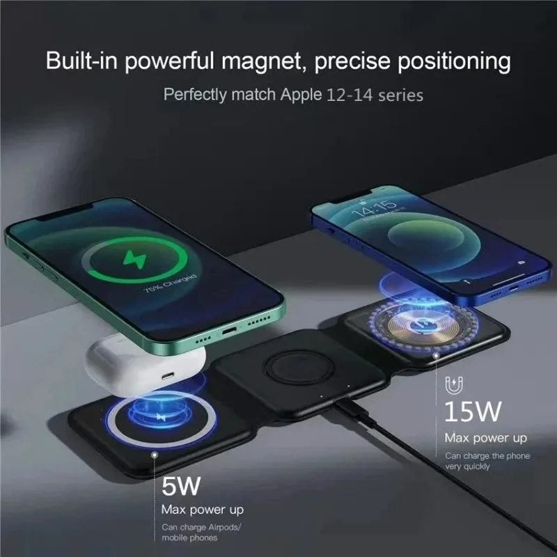 3 in 1 Portable Magnetic Wirel - Wireless Charger 3 In 1 บทวิจารณ์และราคา