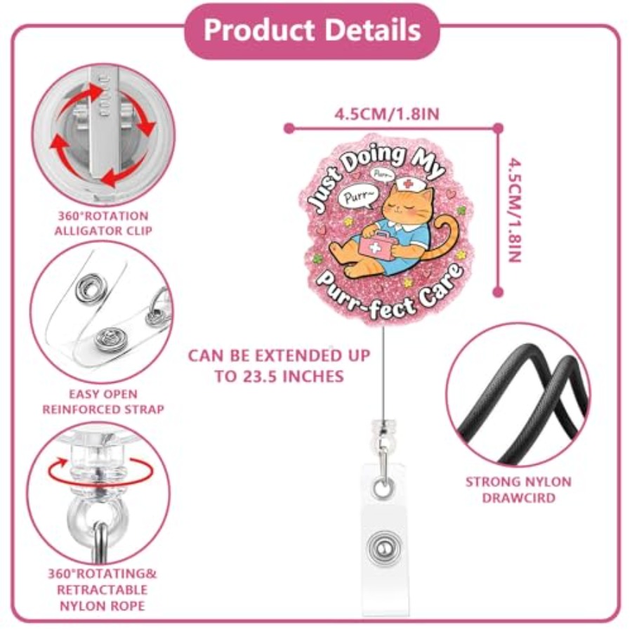 Nurse Badge Reel Retractable,  - Tech Accessories For Students บทวิจารณ์และราคา